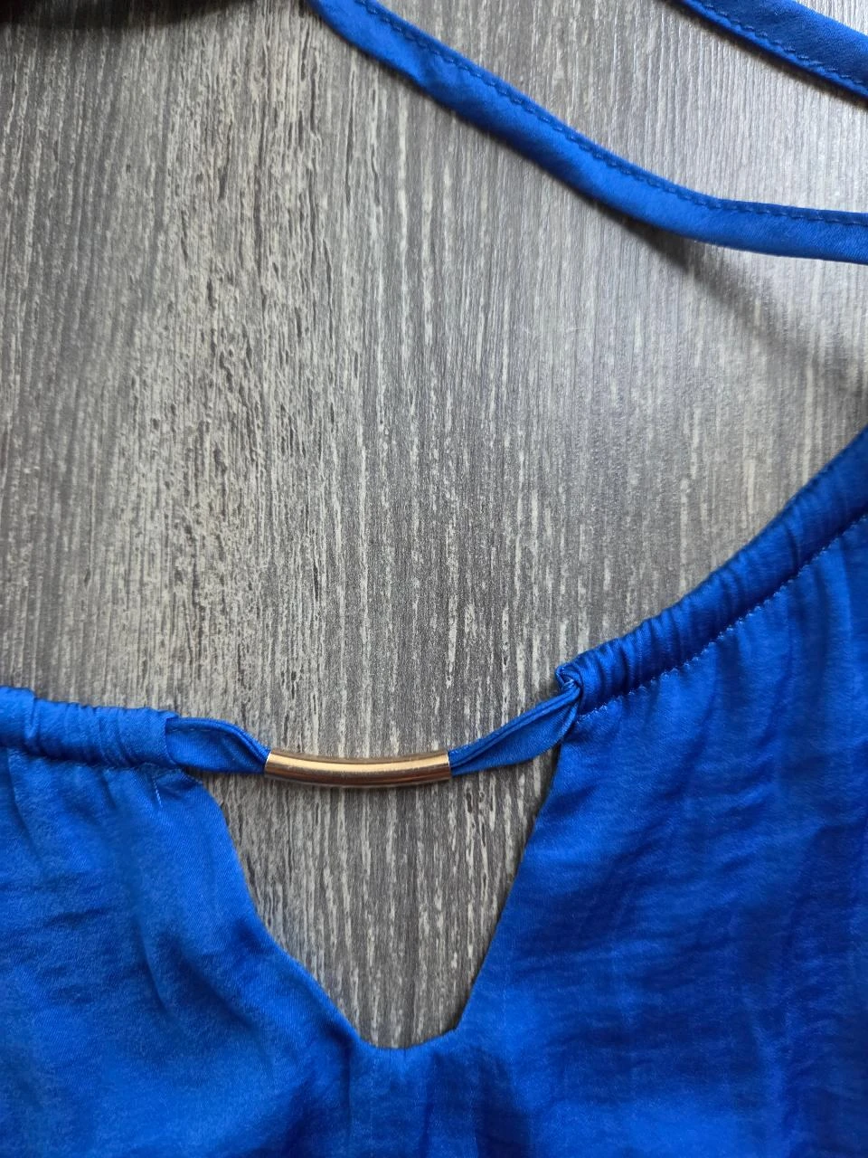 Cobalt Blue ETAM Short Backless Top • Gold Ring • Size XS • New – photo 4